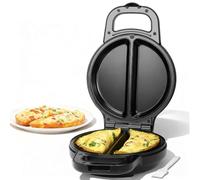 SugarWhisk Flip Double Omelet Maker Electric, Non-Stick Omelet Frittata Snack Maker for 2 Individual 6.5" Omelets, Burrito Maker, Kitchen Appliances, Ceramic Coating, Graphite