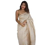 Sugathari Women's Lavander Banarasi Kanchipuram Art Silk Saree for Women - Traditional Wedding & Party Saree with Blouse Piece - Ethnic Indian Silk Saree for Bridal, Festive (UM-260), Beige, One size