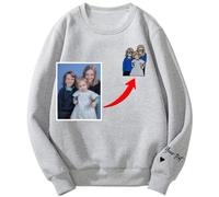 SUGEBETA DIY Custom Pullover Hoodie Embroidered Portrait From Photo Customized Personalized Gift for Families Couples(Left)