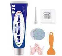 Sugelary Wall Repair Cream, Waterproof Wall Mending Agent, Quick Drying Wall Repair Paste Kit Effectively Repair Wall Scratches, Nail Holes, Cracks, Graffiti, Renovation Solutions (1pack whit patch)