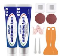 Sugelary Wall Repair Cream, Waterproof Wall Mending Agent, Quick Drying Wall Repair Paste Kit Effectively Repair Wall Scratches, Nail Holes, Cracks, Graffiti, Renovation Solutions (2pack whth patch)