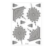 sugerou Temporary Tattoos Stickers Black Lace Flower Pattern Fake Body Art for Arm Chest Shoulder 148x208mm Waterproof Skin-Friend Makeup Decals for Men Women Kids Unisex A1