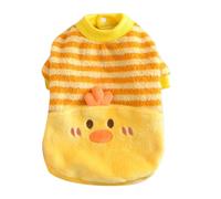 sugerou Warm Pet Clothing, Cute Duck Design Clothes for Puppies, Soft Apparel with Back Leash Ring, Easy Put on Pet Clothes for Bichon Frise, Striped Cozy Dog Shirt, S-XL Yellow XL