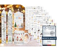 Sugeru 6 Pieces Candle Tattoos Christmas (200+ Patterns), Water Transfer Printing | DIY Casserole Film Candles | Candle Stickers Christmas Sticker | Candles Decorating | Easter, Advent Candle