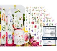 Sugeru Pack of 6 Candle Tattoos (200+ Patterns), Water Transfer Printing | Water Slide Film for Candles | Candle Film | Candle Stickers | Candle Decoration | Sayings, Happy Birthday (Watercolor