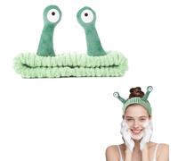 Sugeru Snail Women's Hair Band, Elastic Coral Fleece Hair Band, Skincare Hair Band, Hair Ties For Washing Face Shower Sport (Green, One Size)