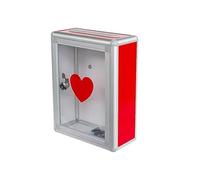 Suggestion box and lock wall hanging, mailbox, donation box, delivery box and small office letter box, customer center, school, hospital, hotel, small, silver (red)