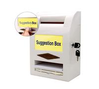 Suggestion Box Donation Box Post Box Comment Box Lock and Pen for Wall or Countertop 6 Replaceable Labels