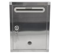 Suggestion Box Vintage Mailbox Locking Storage Bins Old Fashioned Complaint Stainless Steel Wall Rustic Style Office