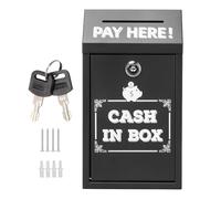 Suggestion Box,Wall Mount Charity Drop Box for Outside - Metal Safe Ballot Storage Organizers Wall Mounted Mailbox for Countertop Self Serve Stand Fundraising