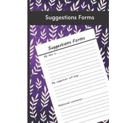 Suggestion Forms Book | Write your suggestions down: Suggestion Cards Blank | Fill in your ideas