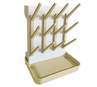 Suglade Vertical Baby Bottle Drying Rack | Large Capacity baby bottle holde | Space-Saving Design | Holds Multiple Bottles, Breast Pump Parts and Accessories (Beige)