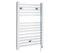 Sugnall Electric Vertical Square Towel Rail with 14 Rails - 690mm x 500mm - 200 Watt - Chrome