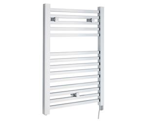 Sugnall Electric Vertical Square Towel Rail with 14 Rails - 690mm x 500mm - 200 Watt - Chrome