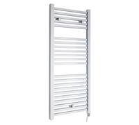 Sugnall Electric Vertical Square Towel Rail with 22 Rails - 1110mm x 500mm - 300 Watt - Chrome