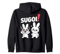 Sugoi! Funny Chibi Anime Bunny Kawaii Manga Comedy Zip Hoodie