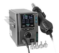 SUGON 2026 Hot Air Rework Station 700W, Standard/Curve heating mode, 4 Air Nozzle, 3 Memory storage, Sleep mode, ℃ / ℉,212℉-932℉, SMD Hot Air Station with Replace Air Nozzle Bracket