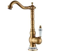Suguword Retro Design Bathroom Mixer Tap - Ceramic Antique Brass Washbasin Tap