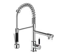 Suguword Single Hole Kitchen Tap, High Arc Pull Out Kitchen Faucet with 360 Degree Swivel, 2 Spray Modes and Magnetic Docking Modern Mixer Tap for Easy Installation Chrome