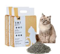 Suhaco 5 in 1 Mixed Clumping Cat Litter, Dust Free Natural Flushable Cats Litter, Odor Free Activiated Carbon Ultra Absorbent and Fast Drying Kitty Litter for Cat Litter Tray- 3.6kg/Pack (2 Pack)