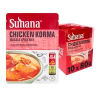 Suhana Chicken Korma 80g (Pack of 10) - Authentic Indian Spice Mix - Fast Cooking - Multipack