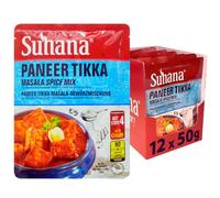 Suhana Paneer Tikka Masala 50g (Pack of 12) - Authentic Indian Spice Mix - Fast Cooking - Multipack
