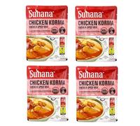 Suhana Spices Mix Powder (Ready To Eat) - Curry Masala Recipe Mixes Casserole Seasoning Herbs - Simplifies & Speeds Up Cooking Process (Pack of 4, Chicken Korma Mix 80g (RTE))