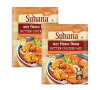 Suhana Spices Mix Powder (Ready To Eat) - Curry Masala Recipe Mixes Casserole Seasoning Herbs - Simplifies & Speeds Up Cooking Process (Pack of 2, Butter Chicken Mix (Dairy Free) 50g (RTE))