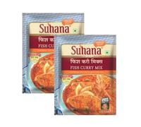 Suhana Spices Mix Powder (Ready To Eat) - Curry Masala Recipe Mixes Casserole Seasoning Herbs - Simplifies & Speeds Up Cooking Process (Pack of 2, Fish Curry Mix 50g (RTE))