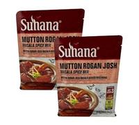 Suhana Spices Mix Powder (Ready To Eat) - Curry Masala Recipe Mixes Casserole Seasoning Herbs - Simplifies & Speeds Up Cooking Process (Pack of 2, Mutton Rogan Josh Mix (Dairy Free) 80g (RTE))