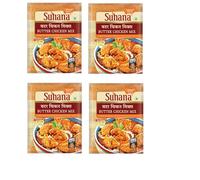 Suhana Spices Mix Powder (Ready To Eat) - Curry Masala Recipe Mixes Casserole Seasoning Herbs - Simplifies & Speeds Up Cooking Process (Pack of 4, Butter Chicken Mix (Dairy Free) 50g (RTE))