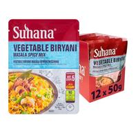 Suhana Vegetable Biryani 50g (Pack of 12) - Authentic Indian Spice Mix - Fast Cooking - Multipack