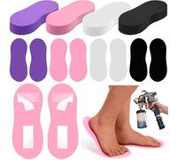 Suhine 40 Pairs Spray Tan Feet Pads Bulk Disposable Foam Sticky Spray Tanning Accessories Feet Sunless Tanning Home or Beauty Salon Supplies(Vivid Color)