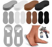 Suhine 40 Pairs Spray Tan Feet Pads Bulk Disposable Foam Sticky Spray Tanning Accessories Feet Sunless Tanning Home or Beauty Salon Supplies (Dark Color)