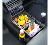 SUHNGE Car Center Console Storage Box for Jaguar C-X16 E-Pace F-Pace F-type, Adjustable Car Storage Organizer Tray for Armrest/Rear Seat/Seat Back, with 2 Retractable Cup Holders