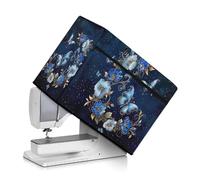 Suhoaziia Butterfly Flower Blue Sewing Machine Dust Cover Sturdy Waterproof Protector Case Sewing Machine Organizer with Storage Pockets Easy to Use & Clean for Home Sewing Class Table Decor
