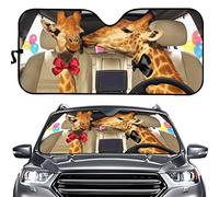 Suhoaziia Funny Giraffe Driver Print Auto Windshield Sunshade Car Foldable Sun Shade Sun Visor for Car Decorations