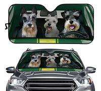 Suhoaziia Funny Schnauzer Print Auto Windshield Sun Shade, Foldable Car Front Window Sunshades, Sun Visor Protector, Car Interior Decorative Accessories