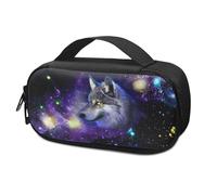 Suhoaziia Galaxy Wolf Diabetic Supplies Carrying Case Bag for Diabetes Testing Kit, Blood Glucose Monitor Kit with Meter, Blood Sugar Test Strips, Lancets, Lancing Device, Alcohol Wipe