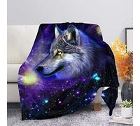 Suhoaziia Galaxy Wolf Fleece Throw Soft Flannel Cozy Blanket Bed Sofa Blanket Throw Adult Winter Warm Fluffy for All Seasons