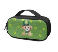 Suhoaziia Green Leaf Dog Insulin Cooler Travel Case St. Patrick's Day Diabetic Supplies Carrying Bag for Glucose Meter Insulin Pens Blood Sugar Test Strips Medication Diabetes Care Accessories