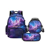 Suhoaziia Zodiac Sign Scorpio School Backpack Set for Boys Girls 17 Inch Primary Elementary Middle High School Bookbag Teens Lightweight Daypack Insulated Lunch Bags Pencil Case 3 Pieces Sets