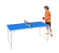 SuhoFutus 60" x 26" Mid-Size Table Tennis Table for Small Spaces, Ultra Portable with Handles, Quick Setup, Includes Net, 2 Paddles und 3 Balls for Family, Office, Indoor, Outdoor Fun
