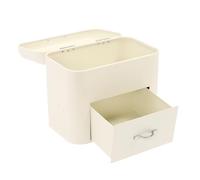 SuhoFutus Bread Box for Kitchen Countertop Modern, with Airtight Lid Bread Box, Double Metal Bread Container, for storing breads, pastries 30 * 20.5 * 26.5cm(Milky White, Green, Black) (Milky White)