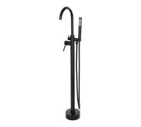 SuhoFutus Floor-Mounted Bathtub, Spa Experience with Handheld Shower and Honeycomb Bubbler, 115cm Height, 360° Handheld Nozzle, Anti-Winding Hose, 8.8in Base, Modern Design for Spa-Like Home Baths