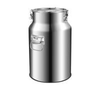 SuhoFutus Stainless Steel Barrel with Lids, 18 L Stainless Steel Food Containers, Metal Bucket with Sealed Lid & Handle, Kitchen Airtight Jars for Storing Various Dry/Wet Foods, 25 × 40 cm