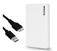 SUHSAI 1TB External Hard drive USB 3.0, 2.5" Portable External Hdd, Hard disk, Ultra Slim Storage and Backup Drive, USB Hard drive Compatible with Gaming Console, PC, Mac,Laptop, Desktop (White)