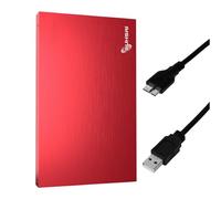 SUHSAI 500GB External Hard Drive USB 3.0 - Portable External HDD for Laptop, Mac, PS4, PS5, Desktop - Slim 2.5" Backup Storage Drive, External Hard Disk for Gaming, Data, Photos, Files - Red