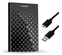 SUHSAI 500GB External Hard Drive USB 3.0 Portable HDD, High-Speed Plug & Play Storage for Laptop, PC, Mac, Desktop & Gaming Consoles, Compact Lightweight Design for Easy Data Backup