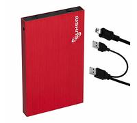 SUHSAI Aluminum Case External Hard Drive Disk USB 2.0 Ultra Slim & Compact 1TB Data Backup/Storage Portable 2.5" HDD Memory Expansion Hardrive For PC Laptop Mac Chromobook Desktop Computer (Red)